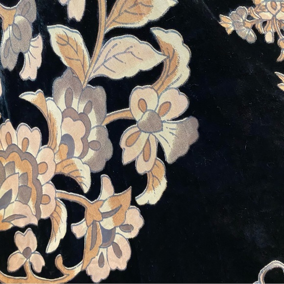 Signals Black Gold Tan Burnout Floral Soft Velvet Poncho Kimono 18 One Size - Picture 11 of 12